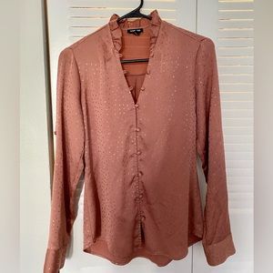 Nude pink EXPRESS dress shirt with gold spots